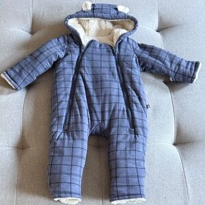 GAP Checkered Blue Hooded Bodysuit